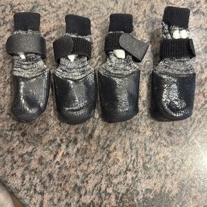 Black Dog Booties with Velcro Straps